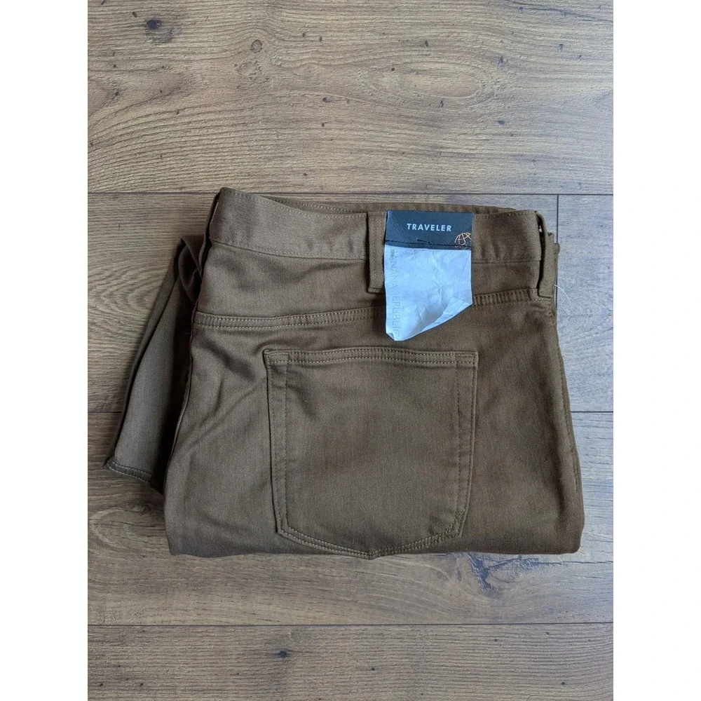 Banana Republic Traveler Slim Fit‎ Pants Brown Mens 42x32 (44x31)  Mid Rise